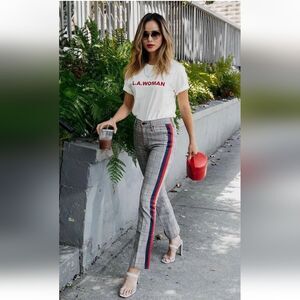 Mother Insider Ankle Pants Plaid Stripe Ankle Crop Womans 26